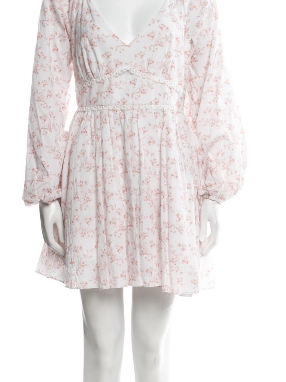 CAROLINE CONSTAS Blakely Floral Cotton Mini Dress Blush Watercolor Floral - Picture 2 of 6